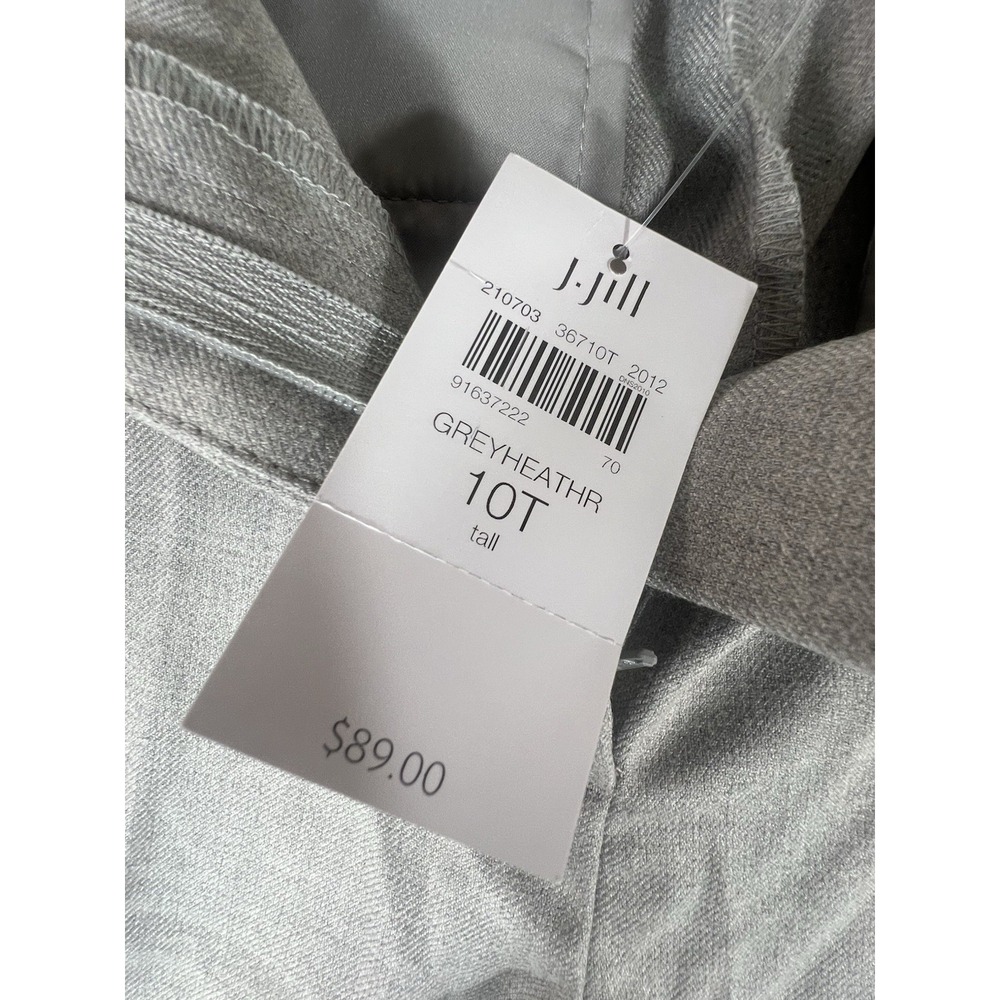 J. Jill Pants Women's 10 Tall Gray  Tuxedo Stripe Straight Leg Heather - Picture 3 of 12